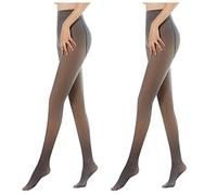 TDEOK 2PCS Thermostrumpfhose Damen Hautfarbe GroßE GrößEn Thermoleggings Hautfarbene Strumpfhose Fleece Winter GefüTtert Thermostrumpfhosen Winter PlüSchstrüMpfe ReißFest Pantyhose Warm Leggings