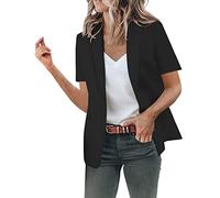 TDEOK Blazer Kurzarm Viskose Sommer Damen - Sommerblazer Damen Kurzarm - Kurzer Blazer Jacke Sakko Slim Kurzblazer Elegant Festlich Cardigan Blazer Sportlich Kurzjacke Leicht Kurz Lässig Kostüm Kurze