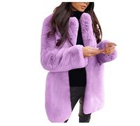 TDEOK Felljacke Damen Faux Fur Jacke Teddyjacke Elegant Winterjacke Pelzmantel Kunstfell Fellmantel Cardigan Pelzjacke Teddyfell-Felljacke Herbst Winter Trenchcoat Mantel Steppjacke