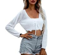 TDEOK Kurzer Cardigan Damen Für Kleid - Bolero Damen Festlich Zu Jumpsuit - Strickjacke Kurz Festliche Boleros Strick Baumwolle Leichte Strickjacken Elegant Jacke Blazer Viskose Dünn Leicht Jäckchen