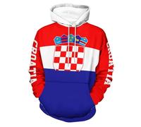TDNEKMCA Hoodie Herren Damen-Kapuzenpullover Mit Langen Ärmeln Und Aufdruck, Kroatien-Flagge, Pullover, Sweatshirts Für Unisex, Herbst/Winter, Kordelzug, Sportlich, Lässig, Harajuku-Sweatshirt, 1 M
