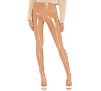 TDNZSEL Frauen Glänzende PU Latex Leder PVC Hosen Slim Sexy Leggings Stretchy Hohe Taille Bodycon Enge Hosen, A30020-Khaki, 4XL