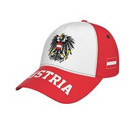 TDTRADD Baseballkappe mit Österreich-Flagge, Volldruck, für Erwachsene, Herren, Patriotismus, Fans, Fußballkappe, Schwarz, mehrfarbig, Einheitsgröße