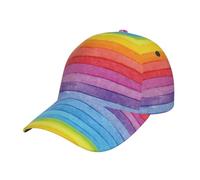 TDTRADD Lattice Grid Romance Fashion Casual Sonnenhut Damen Baseball Cap Herren Verstellbar Sonnenhut Unisex Baseball Cap, Bunte Regenbogenfarben, Einheitsgröße