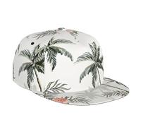 TDTRADD Terrazzo Baseballkappe mit Marmor, Pastelldruck, modische flache Krempe, Unisex, Erwachsene, verstellbarer Sonnenhut, langlebige Outdoor-Kappe, Tropische Palmen, Einheitsgröße