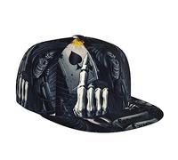 TDTRADD Unisex Baseballkappe, Motiv: Fire Sensenmann, Spielkarten, 3D-Druck, verstellbare Baseballkappen, Hip-Hop, flache Mützen, Schwarz, mehrfarbig, Einheitsgröße