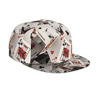 TDTRADD Unisex Spielkarten Gambling Poker Baseball Cap 3D Druck verstellbare Hüte Trucker Hat Hip Hop Flat Baseball Caps Schwarz, mehrfarbig, Einheitsgröße