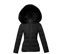 Tdvcpmkk Abnehmbare Damenjacke, PlUK-Größe, Parka, warme Daunenjacke, schwarz 1, M