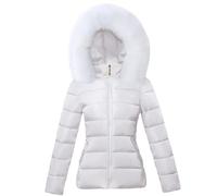 Tdvcpmkk Damen abnehmbare Jacke PlUK Größe Parka warme Daunenjacke, weiß1, 38