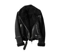 Tdvcpmkk Damen Jacke Außen Kurz Motorrad Motorradjacke Winter Dicker Mantel Warme Wolljacke