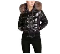 Tdvcpmkk Damen Winter Abnehmbare Daunen Kapuze Warm Kurz Parka, Schwarz , 42