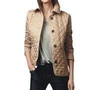 Mantel Jacke Top Damen Revers Herbst Und Winter Klassisch Karierter Mantel Einreiher Kleidung Baumwolle Volle Ärmel