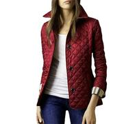 Mantel Jacke Top Damen Revers Herbst Und Winter Klassisch Karierter Mantel Einreiher Kleidung Baumwolle Volle Ärmel