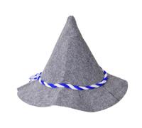 TE-Trend Seppelhut Filzhut Trachtenhut - Blau-Weiße Kordel, Ideal für Oktoberfest, Volksfeste, Wiesn, Hüttengaudi, Traditionelles Herren Outfit grau