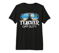 Teacher Off Duty Sonnenbrille Palm Tree Beach Sunset Premium T-Shirt