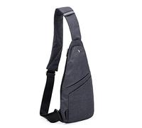 Tealots Sling Bag Kleine Crossbody Brusttasche, Anti-Diebstahl Persönliche Taschentasche, Schulterrucksack Reise Tagesrucksack für Männer Frauen, Schwarz, Einheitsgröße