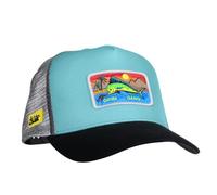 Team Deep Sea Dein Lieblingsangler DLA Gamba Gang Trucker Cap - Angler Kappe mit Mesh-Einsatz - Türkis/Schwarz - Unisex Snapback - Hochwertiges Polyester