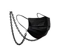 TEAMER Acryl Sonnenbrillen Ketten Leopard Kette für Brillen Multicolor Sonnenbrillen Kette Lanyard Lesebrille Kordel Hals Maske Riemen Seil Für Frauen Männer (Schwarz-Weiß - Silber)