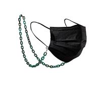 TEAMER Acryl Sonnenbrillen Ketten Leopard Kette für Brillen Multicolor Sonnenbrillen Kette Lanyard Lesebrille Kordel Hals Maske Riemen Seil Für Frauen Männer (Dunkelgrün - Silber)