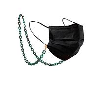 TEAMER Acryl Sonnenbrillen Ketten Leopard Kette für Brillen Multicolor Sonnenbrillen Kette Lanyard Lesebrille Kordel Hals Maske Riemen Seil Für Frauen Männer (Dunkelgrün - Gold)