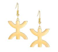 TEAMER Edelstahl Afrika Berber Symbol Halskette Amazigh ⵣ Buchstabe Ethnisches Amulett Armband Berber Ring Ohrring Afrikanischer Kabyle-Schmuck Für Frauen Männer (Ohrring - Gold)