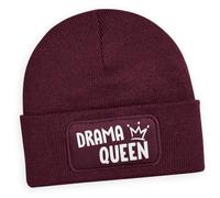 #teamludorf Beanie - Drama Queen - Personalisierte Wintermütze mit Ihrem gewünschten Druckmotiv Unisex Soft-Touch Beanie Warm & doppellagig One Size Viele Farben Burgundy