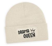#teamludorf Beanie - Drama Queen - Personalisierte Wintermütze mit Ihrem gewünschten Druckmotiv Unisex Soft-Touch Beanie Warm & doppellagig One Size Viele Farben BEIGE