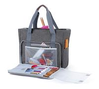 Teamoy Stricktasche Aufbewahrung, Grau (Nur Tasche) | Aufbewahrungstasche Mit stilvollem Design für Wolle, Stricknadeln, Häkelnadeln, Strickprojekte, und Zubehör