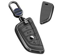 TECART Aluminiumlegierung Autoschlüssel Hülle Passt für BMW 2er MPV F45 F46 3er G20 5er G30 G31 6er GT G32 7er G11 G12 M5 F90 X1 F48 X2 Schlüsselcover Zubehör Schlüsselanhänger 4 Taste