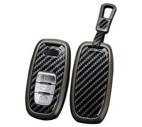 TECART Autoschlüssel Hülle Passt für Audi A1 A2 A3 A4 A5 A6 A7 A8 A4L A6L A8L Q1 Q3 Q5 Q7 Q8 S1 S3 S4 S5 PVC Schlüsselanhänger Keyless Go Schutz 3 Taste Schlüsseletui Key case Kohlefaser B Schwarz