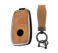 TECART Autoschlüssel Hülle Schlüsselhülle Leder Passt für Mercedes Benz Klasse A B C S GLC GLE GLS W222 C217 A217 A238 W463 S205 C205 Schlüsselmäppchen Schlüsselschutz Schlüsselbox 3 Tasten Braun