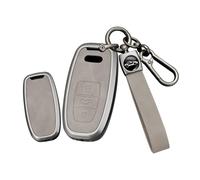 TECART Schlüsselhülle mit Schlüsselanhänger, passend für Audi R8, Q5, Q7, S3, S4, S5, S6, S7, S8, SQ5, RS5, RS7, Schlüsselschutzhalter, Langer Schlüsselanhänger, Grau