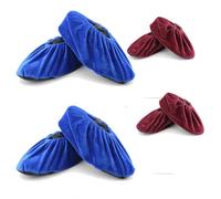 Teceyfeet 4-6 paar Schuhüberzieher,Anti-Rutsch überzieher schuhe, Staubfrei Überschuhe Waschbare Wiederverwendbare für Schuhe, die Hausreinigung (2 L Blau und 2 L Rot)