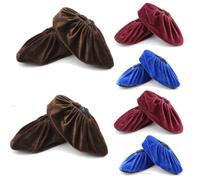 Teceyfeet 4-6 paar Schuhüberzieher,Anti-Rutsch überzieher schuhe, Staubfrei Überschuhe Waschbare Wiederverwendbare für Schuhe, die Hausreinigung (2 L Braun 2 L Rot 2 S Blau)