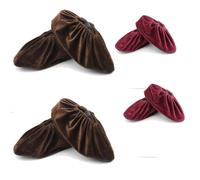 Teceyfeet 4-6 paar Schuhüberzieher,Anti-Rutsch überzieher schuhe, Staubfrei Überschuhe Waschbare Wiederverwendbare für Schuhe, die Hausreinigung (2 L Braun und 2 L Rot)
