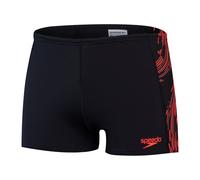 Speedo Mens Tech Panel Aquashort Black, Siren RED, USA Charco - 8