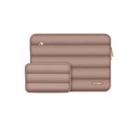 Schutzhülle für Laptop 15" - 16" + kleine Zubehörtasche, Tech-Protect Puffy, Braun