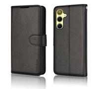 TECHGEAR Wallet Case für Samsung Galaxy A37 5G - RFID Blocking Leder Flip Cover mit Kartenhalter, Ständer, Magnetverschluss, Handschlaufe, Stoßfest Case für A37 5G / A37 4G - Schwarz