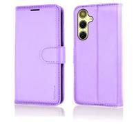 TECHGEAR Wallet Case für Samsung Galaxy A37 5G - RFID Blocking Leder Flip Cover mit Kartenhalter, Ständer, Magnetverschluss, Handschlaufe, Stoßfest Case für A37 5G / A37 4G - Violett