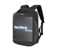 technoline LED Rucksack, Backpack, Laptop-Rucksack, Werberucksack, individuelle Gestaltung, Schrift, Animation, Bilder, Datenübertragung via Bluethooth, Steuerung via App (kostenlos)