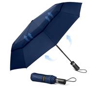 TECKNET Regenschirm Sturmfest für Regen, Automatik Groß Taschenschirm mit 10 Rippen, 104 cm Windsicher Schirm, Faltbar Kompakte Reise Golf Umbrella für Herren und Damen