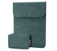 TECOOL 13 3 Zoll Laptop Hülle Tasche Leder,MacBook Tasche 13 Zoll für 2012-2020 2024 2025 MacBook Air 13 13.6 M4 M3 M2 M1,2021-2023 MacBook Pro 14 M3 M2 M1,13 HP Surface Laptop Schutzhülle-DrakGrun