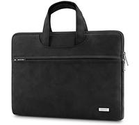 TECOOL 13,3 Zoll Laptop Tasche Hülle für 13.6 MacBook Air M3 M2 2024 2022, 13 MacBook Pro/Air M2 M1 2022-2012,14 MacBook Pro M3 M2 M1 2023 2021,wasserdichte Notebooktasche Leder Schutzhülle,Schwarz