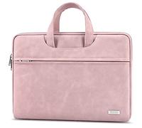 TECOOL 13,3 Zoll Laptop Tasche Hülle für 13.6 MacBook Air M3 M2 2024 2022,13 MacBook Pro/Air M2 M1 2022-2012,14 MacBook Pro M3 M2 M1 2023 2021,wasserdichte Notebooktasche Leder Schutzhülle,Rosa