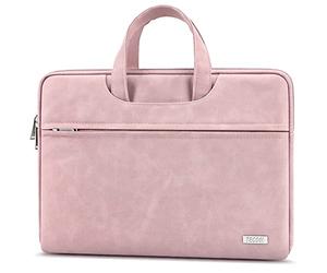 TECOOL 13,3 Zoll Laptop Tasche Hülle für 13.6 MacBook Air M3 M2 2024 2022,13 MacBook Pro/Air M2 M1 2022-2012,14 MacBook Pro M3 M2 M1 2023 2021,wasserdichte Notebooktasche Leder Schutzhülle,Rosa
