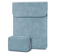 TECOOL 13 Zoll Laptop Hülle Tasche Leder für 2022 2024 2025 MacBook Air M4 M3 M2, 2018-2020 MacBook Air 13 M1, 2016-2022 MacBook Pro 13 M2 M1, Surface pro, XPS 13 Sleeve Schutzhülle, Blau