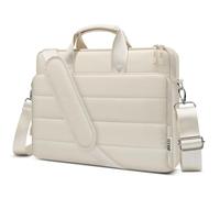 TECOOL 14 Zoll Laptoptasche, Puffy Aktentasche Schultertasche Umhängetasche für 13-14 Zoll Acer Asus Lenovo HP Dell Notebook Laptop Tasche MacBook Air 13 15, MacBook Pro 13 14 - Beige