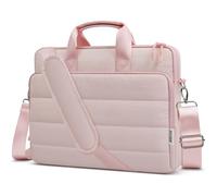 TECOOL 14 Zoll Laptoptasche, Puffy Aktentasche Schultertasche Umhängetasche für 13-14 Zoll Acer Asus Lenovo HP Dell Notebook Laptop Tasche MacBook Neo, MacBook Air 13 15, MacBook Pro 13 14 - Rosa