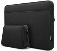 TECOOL 15,6 Zoll Laptoptasche Hülle für 15-15,6 Zoll Acer Asus Dell Lenovo Thinkpad Ideapad HP Notebook Chromebook Laptop Tasche Wasserdicht Laptophülle Schutzhülle mit Zubehörtasche, Schwarz