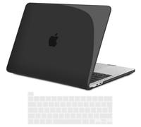 TECOOL Hülle Case Kompatibel mit MacBook Pro 16 Zoll 2020 2019 A2141 mit Touch Bar, Ultradünne Hartschale Schutzhülle Hardcase u. EU QWERTZ Tastaturschutz, Kristallschwarz